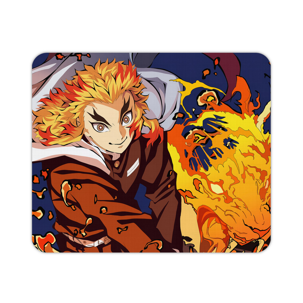 （画像用） 炎柱-煉󠄁獄 杏寿郎／れんごく きょうじゅろう Rengoku Kyoujurou マウスパッド ステッチ加工 ラバー素材 防水 滑り止め 超薄型 ゲーミング/オフィス対応