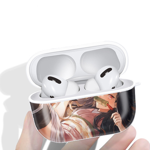 鬼滅の刃（きめつのやいば）竈門 禰󠄀豆子／かまど ねずこ Kamado Nezuko 【AirPods Pro用】ハードシェル保護ケース 耐衝撃・防指紋・カラビナ付き商品仕様
