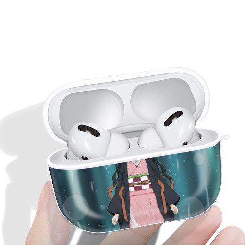 鬼滅の刃（きめつのやいば）竈門 禰󠄀豆子／かまど ねずこ Kamado Nezuko 【AirPods Pro用】ハードシェル保護ケース 耐衝撃・防指紋・カラビナ付き商品仕様