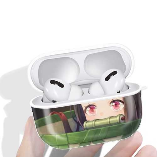鬼滅の刃（きめつのやいば）竈門 禰󠄀豆子／かまど ねずこ Kamado Nezuko 【AirPods Pro用】ハードシェル保護ケース 耐衝撃・防指紋・カラビナ付き商品仕様