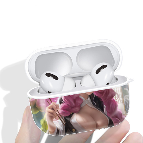鬼滅の刃（きめつのやいば）恋柱-甘露寺 蜜璃／かんろじ みつり Kanroji Mitsuri 【AirPods Pro用】ハードシェル保護ケース 耐衝撃・防指紋・カラビナ付き商品仕様
