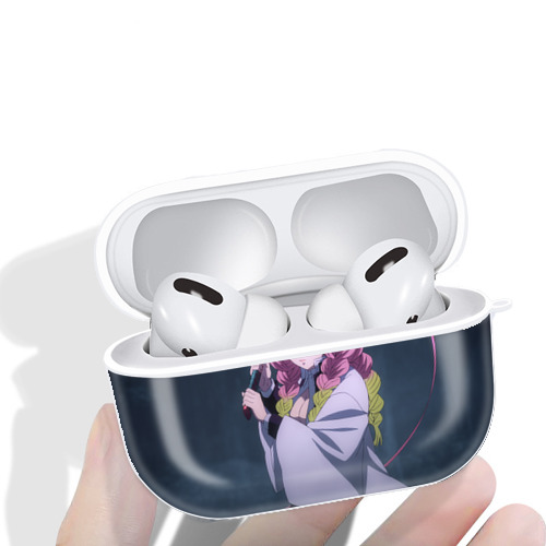 鬼滅の刃（きめつのやいば）恋柱-甘露寺 蜜璃／かんろじ みつり Kanroji Mitsuri 【AirPods Pro用】ハードシェル保護ケース 耐衝撃・防指紋・カラビナ付き商品仕様