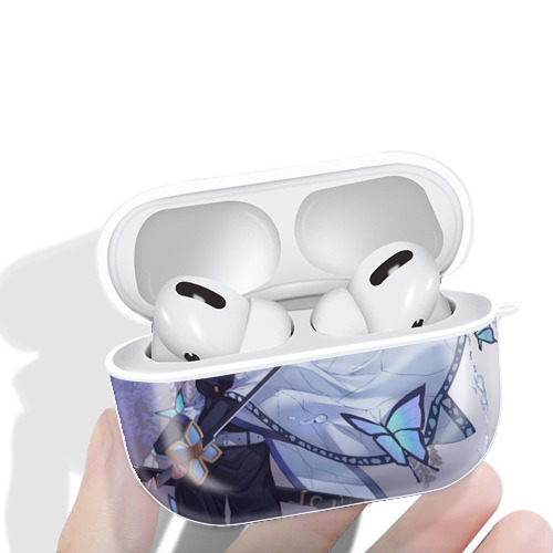 鬼滅の刃（きめつのやいば）蟲柱-胡蝶 しのぶ／こちょう しのぶ Kochou Shinobu 【AirPods Pro用】ハードシェル保護ケース 耐衝撃・防指紋・カラビナ付き商品仕様
