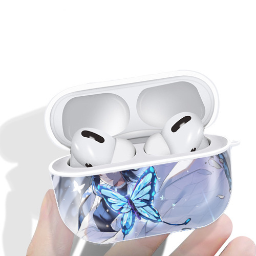 鬼滅の刃（きめつのやいば）蟲柱-胡蝶 しのぶ／こちょう しのぶ Kochou Shinobu 【AirPods Pro用】ハードシェル保護ケース 耐衝撃・防指紋・カラビナ付き商品仕様