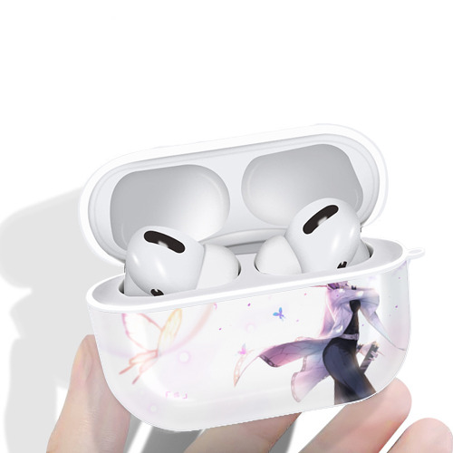 鬼滅の刃（きめつのやいば）蟲柱-胡蝶 しのぶ／こちょう しのぶ Kochou Shinobu 【AirPods Pro用】ハードシェル保護ケース 耐衝撃・防指紋・カラビナ付き商品仕様