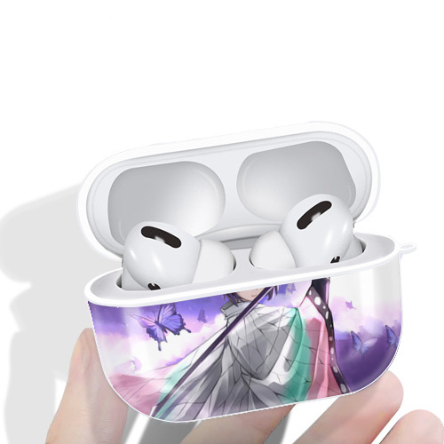 鬼滅の刃（きめつのやいば）蟲柱-胡蝶 しのぶ／こちょう しのぶ Kochou Shinobu 【AirPods Pro用】ハードシェル保護ケース 耐衝撃・防指紋・カラビナ付き商品仕様