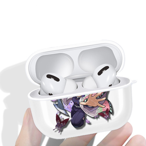 鬼滅の刃（きめつのやいば）蟲柱-胡蝶 しのぶ／こちょう しのぶ Kochou Shinobu 【AirPods Pro用】ハードシェル保護ケース 耐衝撃・防指紋・カラビナ付き商品仕様