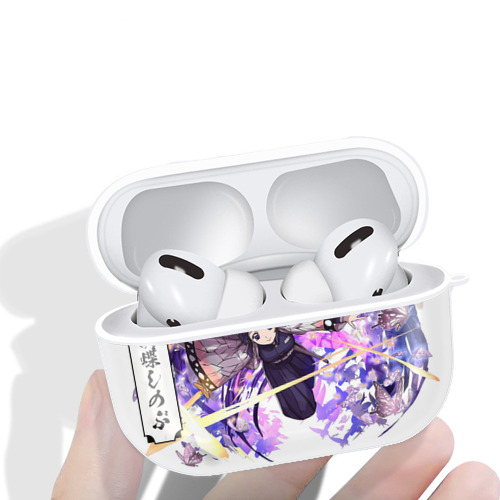 鬼滅の刃（きめつのやいば）蟲柱-胡蝶 しのぶ／こちょう しのぶ Kochou Shinobu 【AirPods Pro用】ハードシェル保護ケース 耐衝撃・防指紋・カラビナ付き商品仕様