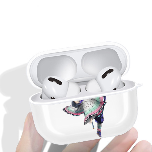 鬼滅の刃（きめつのやいば）蟲柱-胡蝶 しのぶ／こちょう しのぶ Kochou Shinobu 【AirPods Pro用】ハードシェル保護ケース 耐衝撃・防指紋・カラビナ付き商品仕様