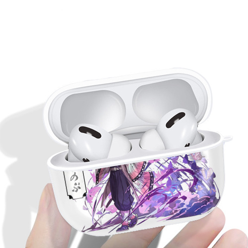 鬼滅の刃（きめつのやいば）蟲柱-胡蝶 しのぶ／こちょう しのぶ Kochou Shinobu 【AirPods Pro用】ハードシェル保護ケース 耐衝撃・防指紋・カラビナ付き商品仕様