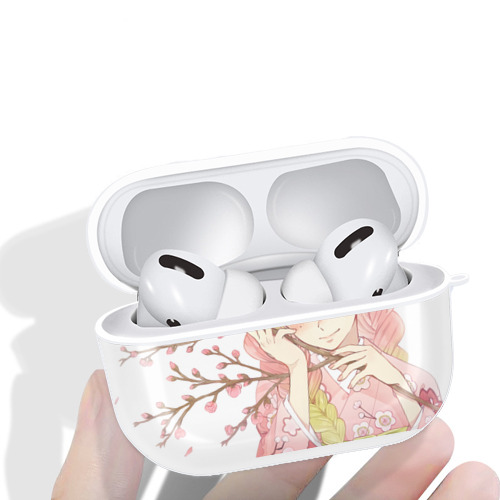 鬼滅の刃（きめつのやいば）恋柱-甘露寺 蜜璃／かんろじ みつり Kanroji Mitsuri 【AirPods Pro用】ハードシェル保護ケース 耐衝撃・防指紋・カラビナ付き商品仕様
