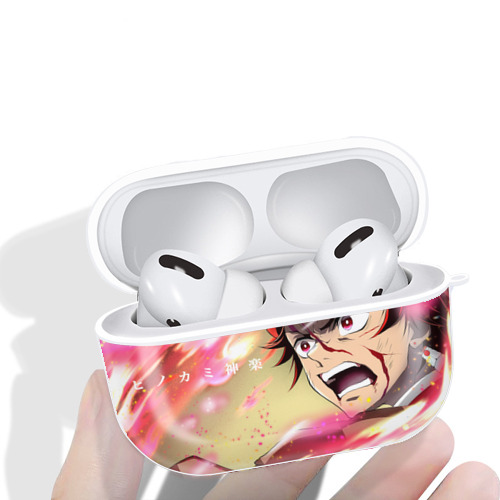 鬼滅の刃（きめつのやいば）竈門 炭治郎／かまど たんじろう Kamado Tanjirou 【AirPods Pro用】ハードシェル保護ケース 耐衝撃・防指紋・カラビナ付き商品仕様