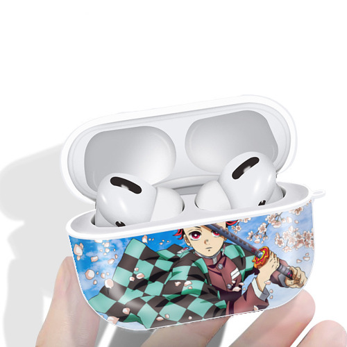 鬼滅の刃（きめつのやいば）竈門 炭治郎／かまど たんじろう Kamado Tanjirou 【AirPods Pro用】ハードシェル保護ケース 耐衝撃・防指紋・カラビナ付き商品仕様