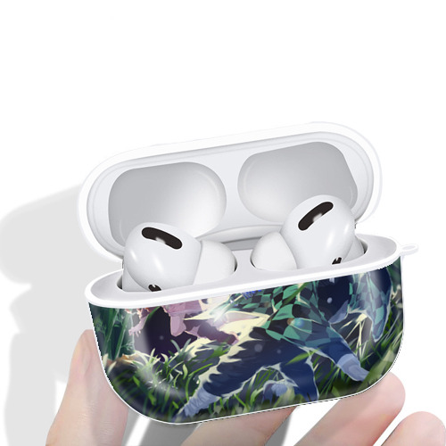 鬼滅の刃（きめつのやいば）竈門 炭治郎／かまど たんじろう Kamado Tanjirou 【AirPods Pro用】ハードシェル保護ケース 耐衝撃・防指紋・カラビナ付き商品仕様