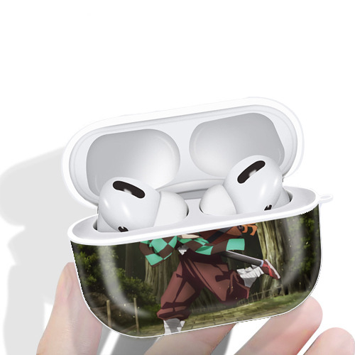 鬼滅の刃（きめつのやいば）竈門 炭治郎／かまど たんじろう Kamado Tanjirou 【AirPods Pro用】ハードシェル保護ケース 耐衝撃・防指紋・カラビナ付き商品仕様