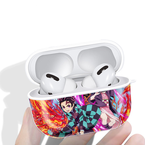 鬼滅の刃（きめつのやいば）竈門 炭治郎／かまど たんじろう Kamado Tanjirou 【AirPods Pro用】ハードシェル保護ケース 耐衝撃・防指紋・カラビナ付き商品仕様