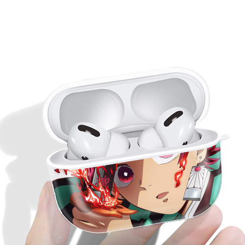 鬼滅の刃（きめつのやいば）竈門 炭治郎／かまど たんじろう Kamado Tanjirou 【AirPods Pro用】ハードシェル保護ケース 耐衝撃・防指紋・カラビナ付き商品仕様