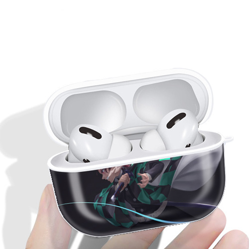 鬼滅の刃（きめつのやいば）竈門 炭治郎／かまど たんじろう Kamado Tanjirou 【AirPods Pro用】ハードシェル保護ケース 耐衝撃・防指紋・カラビナ付き商品仕様