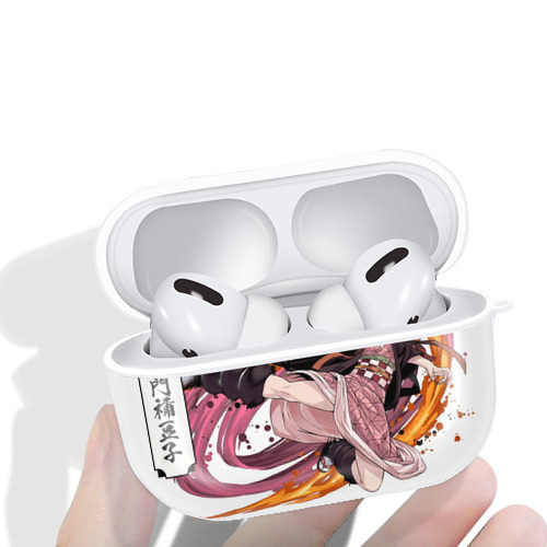 鬼滅の刃（きめつのやいば）竈門 禰󠄀豆子／かまど ねずこ Kamado Nezuko 【AirPods Pro用】ハードシェル保護ケース 耐衝撃・防指紋・カラビナ付き商品仕様