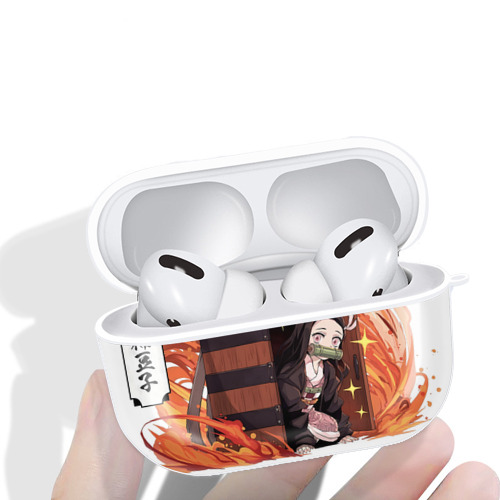 鬼滅の刃（きめつのやいば）竈門 禰󠄀豆子／かまど ねずこ Kamado Nezuko 【AirPods Pro用】ハードシェル保護ケース 耐衝撃・防指紋・カラビナ付き商品仕様
