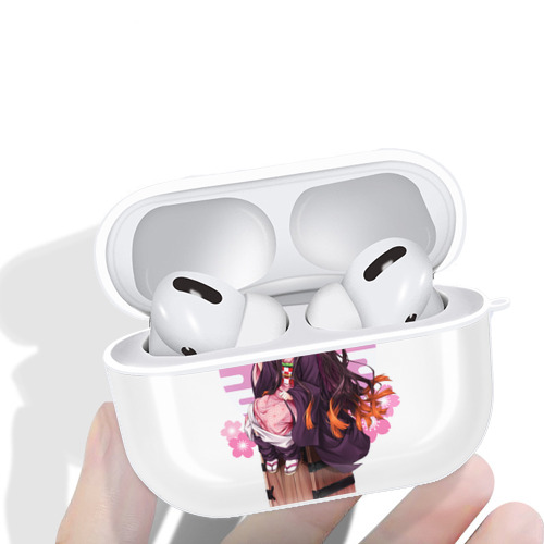 鬼滅の刃（きめつのやいば）竈門 禰󠄀豆子／かまど ねずこ Kamado Nezuko 【AirPods Pro用】ハードシェル保護ケース 耐衝撃・防指紋・カラビナ付き商品仕様