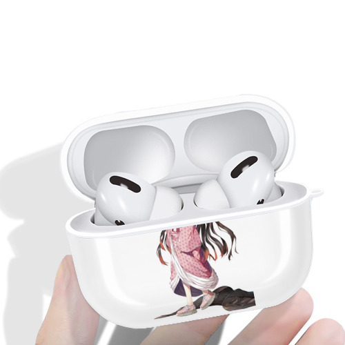 鬼滅の刃（きめつのやいば）竈門 禰󠄀豆子／かまど ねずこ Kamado Nezuko 【AirPods Pro用】ハードシェル保護ケース 耐衝撃・防指紋・カラビナ付き商品仕様