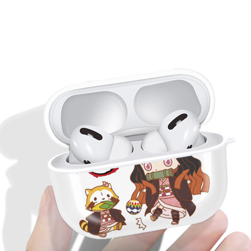 鬼滅の刃（きめつのやいば）竈門 禰󠄀豆子／かまど ねずこ Kamado Nezuko 【AirPods Pro用】ハードシェル保護ケース 耐衝撃・防指紋・カラビナ付き商品仕様