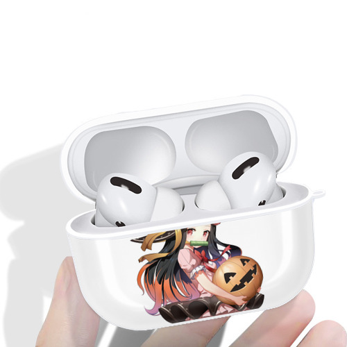 鬼滅の刃（きめつのやいば）竈門 禰󠄀豆子／かまど ねずこ Kamado Nezuko 【AirPods Pro用】ハードシェル保護ケース 耐衝撃・防指紋・カラビナ付き商品仕様
