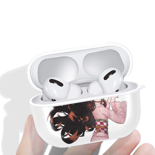鬼滅の刃（きめつのやいば）竈門 禰󠄀豆子／かまど ねずこ Kamado Nezuko 【AirPods Pro用】ハードシェル保護ケース 耐衝撃・防指紋・カラビナ付き商品仕様