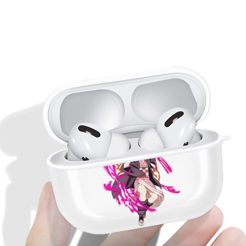 鬼滅の刃（きめつのやいば）竈門 禰󠄀豆子／かまど ねずこ Kamado Nezuko 【AirPods Pro用】ハードシェル保護ケース 耐衝撃・防指紋・カラビナ付き商品仕様