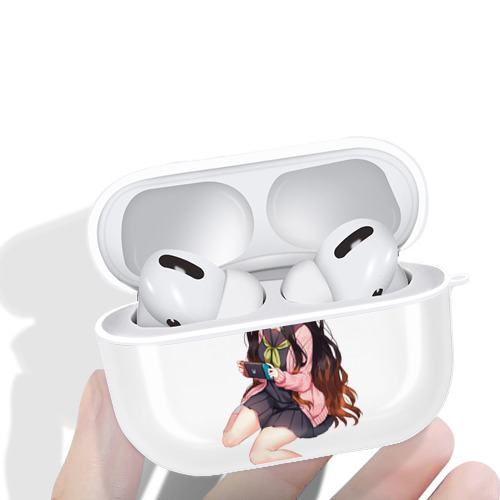 鬼滅の刃（きめつのやいば）竈門 禰󠄀豆子／かまど ねずこ Kamado Nezuko 【AirPods Pro用】ハードシェル保護ケース 耐衝撃・防指紋・カラビナ付き商品仕様