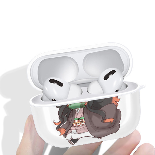 鬼滅の刃（きめつのやいば）竈門 禰󠄀豆子／かまど ねずこ Kamado Nezuko 【AirPods Pro用】ハードシェル保護ケース 耐衝撃・防指紋・カラビナ付き商品仕様
