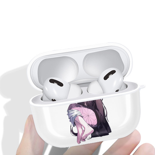 鬼滅の刃（きめつのやいば）竈門 禰󠄀豆子／かまど ねずこ Kamado Nezuko 【AirPods Pro用】ハードシェル保護ケース 耐衝撃・防指紋・カラビナ付き商品仕様