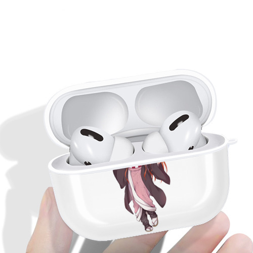 鬼滅の刃（きめつのやいば）竈門 禰󠄀豆子／かまど ねずこ Kamado Nezuko 【AirPods Pro用】ハードシェル保護ケース 耐衝撃・防指紋・カラビナ付き商品仕様