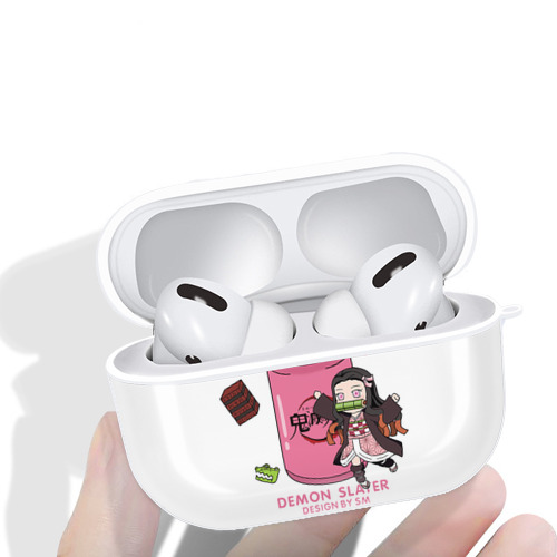 鬼滅の刃（きめつのやいば）竈門 禰󠄀豆子／かまど ねずこ Kamado Nezuko 【AirPods Pro用】ハードシェル保護ケース 耐衝撃・防指紋・カラビナ付き商品仕様