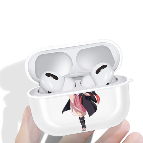鬼滅の刃（きめつのやいば）竈門 禰󠄀豆子／かまど ねずこ Kamado Nezuko 【AirPods Pro用】ハードシェル保護ケース 耐衝撃・防指紋・カラビナ付き商品仕様