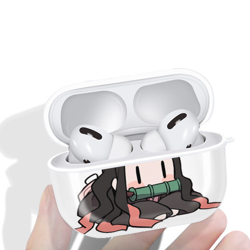 鬼滅の刃（きめつのやいば）竈門 禰󠄀豆子／かまど ねずこ Kamado Nezuko 【AirPods Pro用】ハードシェル保護ケース 耐衝撃・防指紋・カラビナ付き商品仕様