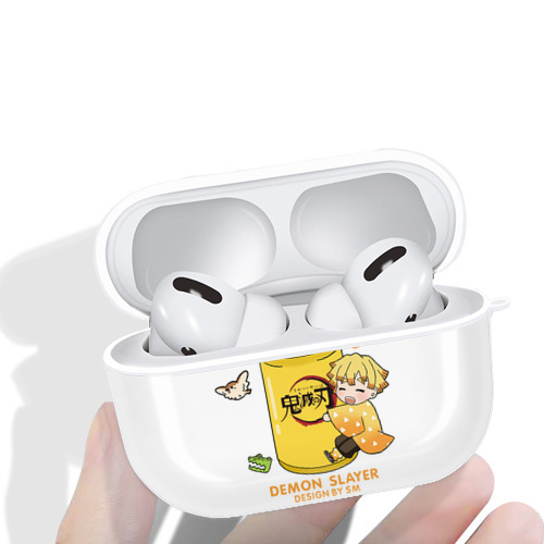 鬼滅の刃（きめつのやいば）我妻 善逸／あがつま ぜんいつ Agatsuma Zenitsu 【AirPods Pro用】ハードシェル保護ケース 耐衝撃・防指紋・カラビナ付き商品仕様