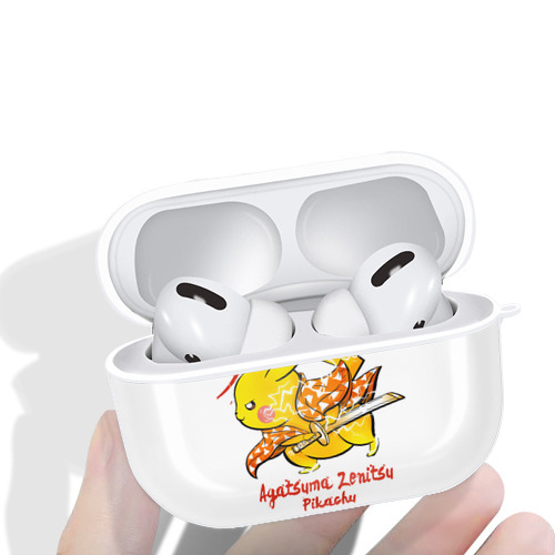 鬼滅の刃（きめつのやいば）我妻 善逸／あがつま ぜんいつ Agatsuma Zenitsu 【AirPods Pro用】ハードシェル保護ケース 耐衝撃・防指紋・カラビナ付き商品仕様