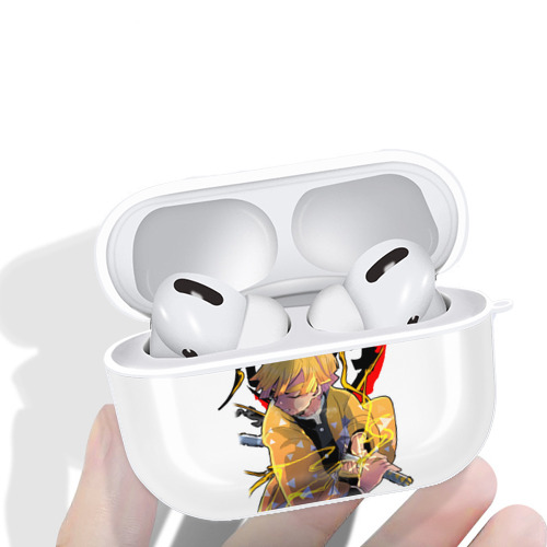 鬼滅の刃（きめつのやいば）我妻 善逸／あがつま ぜんいつ Agatsuma Zenitsu 【AirPods Pro用】ハードシェル保護ケース 耐衝撃・防指紋・カラビナ付き商品仕様