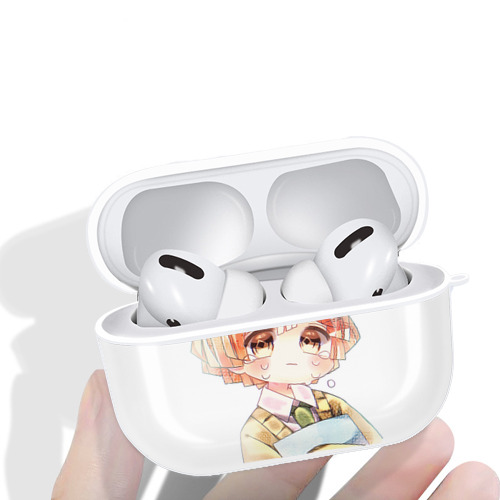 鬼滅の刃（きめつのやいば）我妻 善逸／あがつま ぜんいつ Agatsuma Zenitsu 【AirPods Pro用】ハードシェル保護ケース 耐衝撃・防指紋・カラビナ付き商品仕様