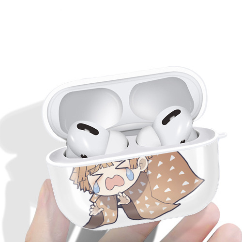 鬼滅の刃（きめつのやいば）我妻 善逸／あがつま ぜんいつ Agatsuma Zenitsu 【AirPods Pro用】ハードシェル保護ケース 耐衝撃・防指紋・カラビナ付き商品仕様