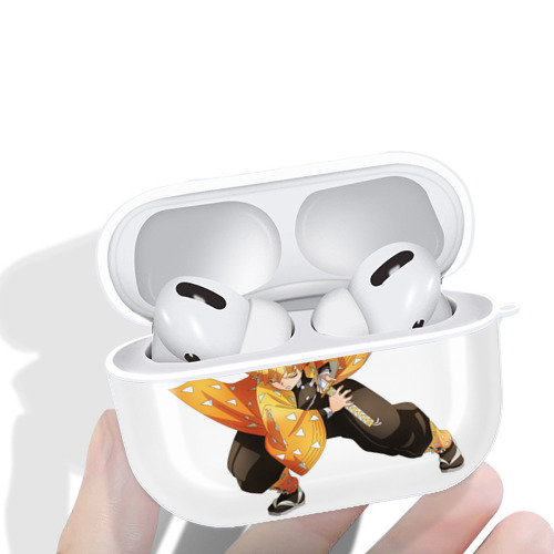 鬼滅の刃（きめつのやいば）我妻 善逸／あがつま ぜんいつ Agatsuma Zenitsu 【AirPods Pro用】ハードシェル保護ケース 耐衝撃・防指紋・カラビナ付き商品仕様
