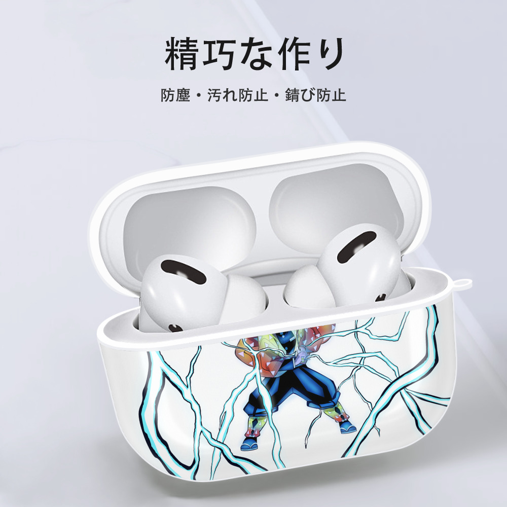 鬼滅の刃（きめつのやいば）我妻 善逸／あがつま ぜんいつ Agatsuma Zenitsu 【AirPods Pro用】ハードシェル保護ケース 耐衝撃・防指紋・カラビナ付き商品仕様
