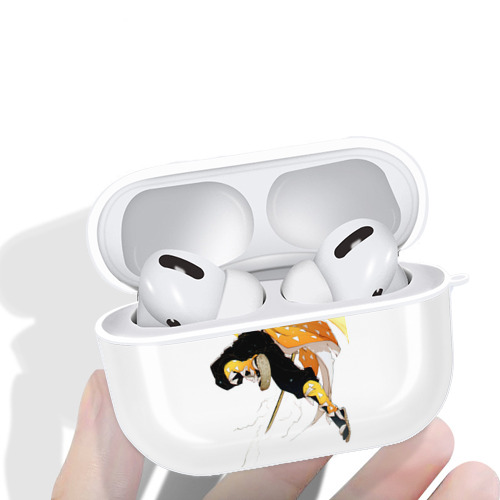 鬼滅の刃（きめつのやいば）我妻 善逸／あがつま ぜんいつ Agatsuma Zenitsu 【AirPods Pro用】ハードシェル保護ケース 耐衝撃・防指紋・カラビナ付き商品仕様