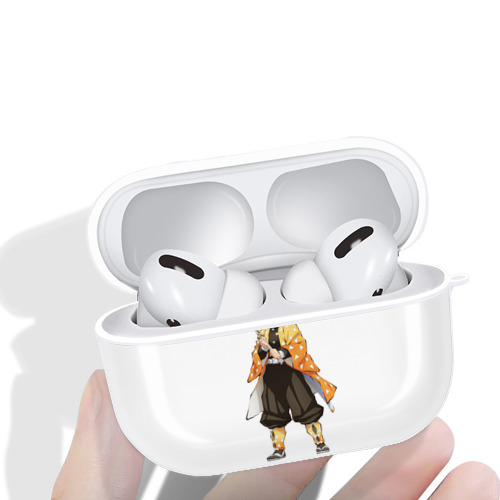 鬼滅の刃（きめつのやいば）我妻 善逸／あがつま ぜんいつ Agatsuma Zenitsu 【AirPods Pro用】ハードシェル保護ケース 耐衝撃・防指紋・カラビナ付き商品仕様