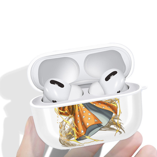 鬼滅の刃（きめつのやいば）我妻 善逸／あがつま ぜんいつ Agatsuma Zenitsu 【AirPods Pro用】ハードシェル保護ケース 耐衝撃・防指紋・カラビナ付き商品仕様