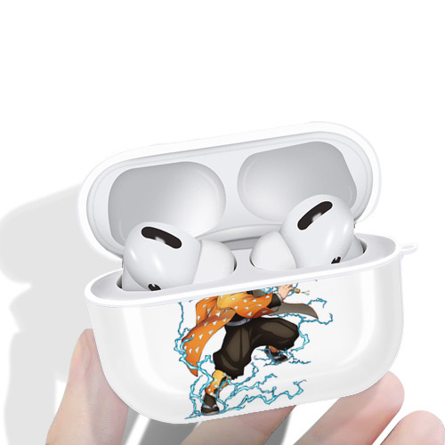 鬼滅の刃（きめつのやいば）我妻 善逸／あがつま ぜんいつ Agatsuma Zenitsu 【AirPods Pro用】ハードシェル保護ケース 耐衝撃・防指紋・カラビナ付き商品仕様
