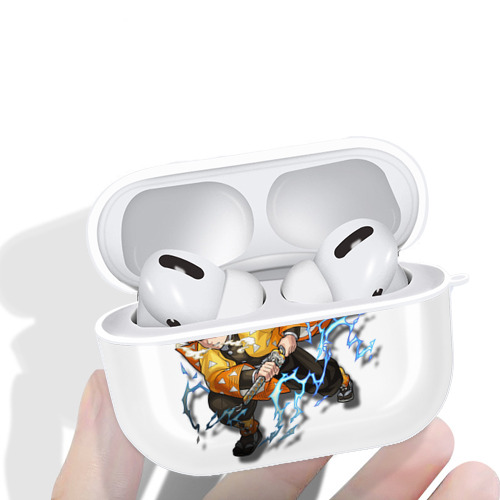 鬼滅の刃（きめつのやいば）我妻 善逸／あがつま ぜんいつ Agatsuma Zenitsu 【AirPods Pro用】ハードシェル保護ケース 耐衝撃・防指紋・カラビナ付き商品仕様