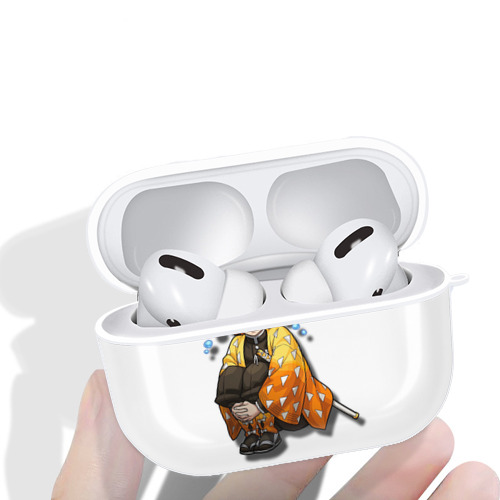 鬼滅の刃（きめつのやいば）我妻 善逸／あがつま ぜんいつ Agatsuma Zenitsu 【AirPods Pro用】ハードシェル保護ケース 耐衝撃・防指紋・カラビナ付き商品仕様